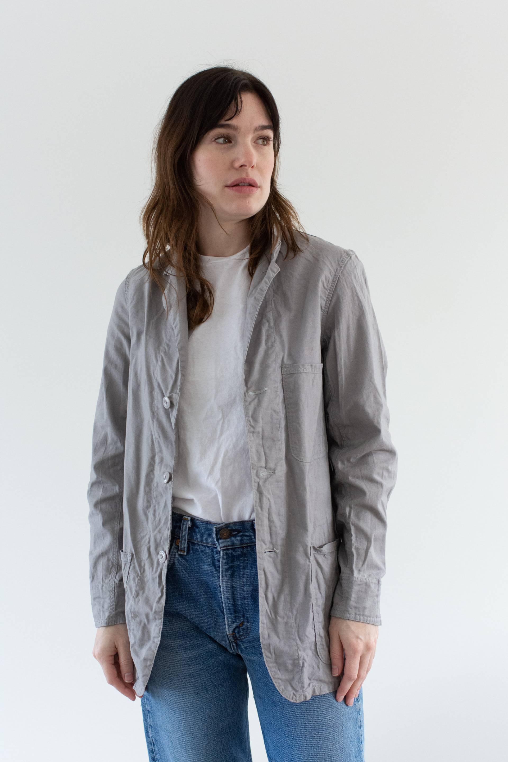 Vintage Grau Gespülte Chore-Jacke | Unisex-Blazer Aus Baumwollmischung in Malergrau Hergestellt Den Usa Xs von RAWSONSTUDIO