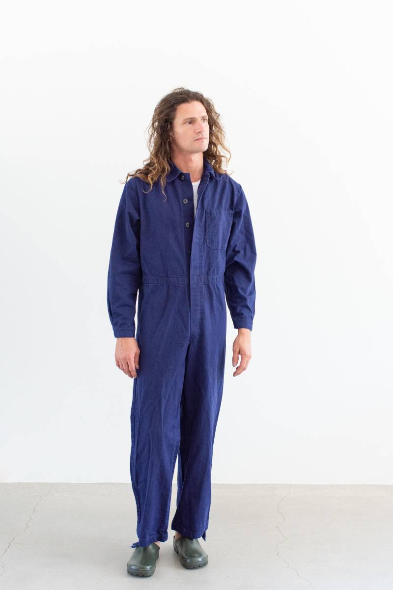 Vintage True Blue Jumpsuit | Unisex Herringbone Twill Baumwolle Overall Mechaniker Anzug Onesie Washed Deadstock M Cov26 von RAWSONSTUDIO