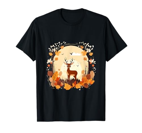 Herbstzauber REH Geweih Kinder Waldliebhaber Blätter T-Shirt Herbstzauber REH Geweih Kinder Waldliebhaber Blätter T-Shirt von RAWZ
