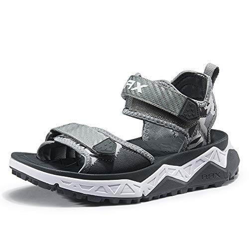 RAX Herren Trekking Sandalen Outdoor Sport Riemchensandalen Wanderschuhe MEHRWEG(EU 46,Grau) von RAX