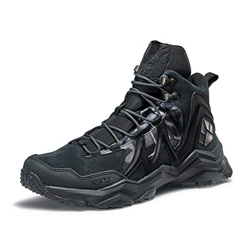 RAX Herren Wasserdicht Wanderhalbschuhe Trekkingschuhe mit Anti-Rutsch-Sohle(Schwarz41 EU) von RAX