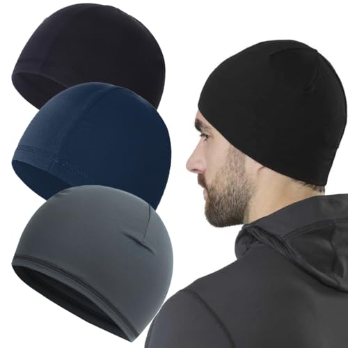 RAXLUPO 3 Stücke Dünne Mütze Herre Fahrradmütze Atmungsaktive Laufmütze schnelltrocknende Sport Hauben für den Außenbereich geeignet zum Joggen Wandern Radfahren von RAXLUPO