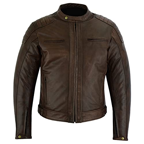 Herren Motorradjacke Leder Urban R-50, braun, 10XL von RAXUS