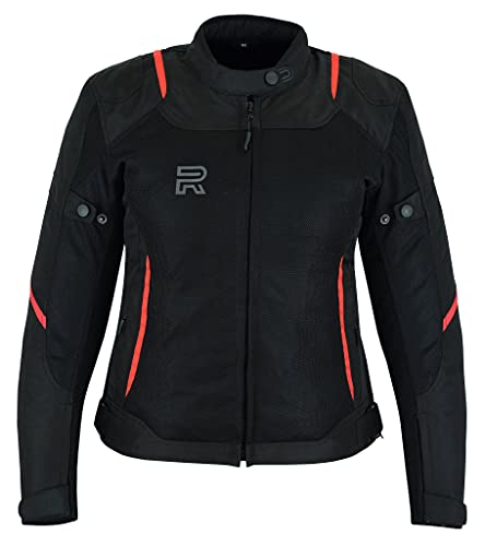 Motorradjacke für den Sommer, für Damen, CE-zertifiziert (rot, 3XL) von RAXUS