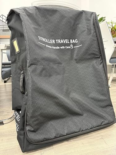 RAYMACE Gepolsterte Kinderwagen-Reisetasche für Flugzeug mit Rädern, passend für UPPAbaby Vista V2 V3, Cruz V2 V3, sichere Aufbewahrungstasche, gemustertes Design, Schwarz von RAYMACE