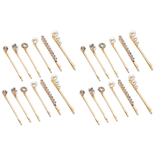 12 Stück Clips Pins Vintage für Manmde Haarspangen Haar Perle Hochzeitsschmuck Bling Bobby Frauen Legierung Zubehör Metall Pin Seite Damen Strass Mädchen Haarnadel (Farbe: Wie abgebildet x 2 Stück, von RAZZUM