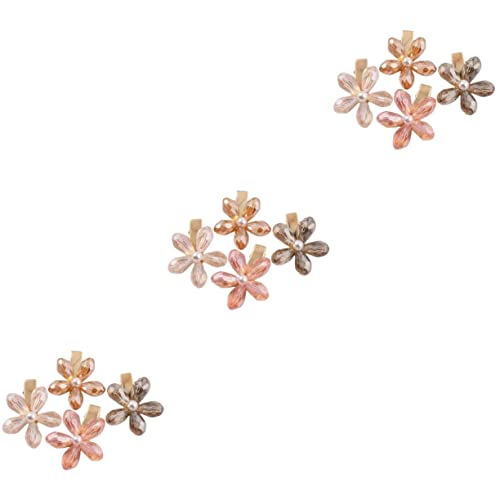 16 Stück Kristall-Haarnadeln Mädchen Blume Winzig für Party Kleines Zubehör Zubehör Zubehör Dekoration Haarspangen Tragen Perle Hochzeit Bling Floral Haar Teenager Mini Clips Dekorative Stilvolle von RAZZUM