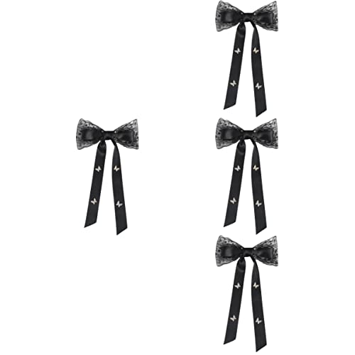 4pcs Accessoires Clip Haarnadel Ribbon Bows Retro Bow Haarspange Bowknot Frauen Mädchen lang for schwarzes Vintage-Haar Haarnadel von RAZZUM