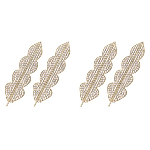 Blätter, Haarspangen, Haarspangen für Mädchen, Haarspangen aus Metall, Blattgold, Clips: 2 Stück Haarspangen (Farbe: Goldenx2 Stück, Größe: 7,2 x 2 cm). von RAZZUM