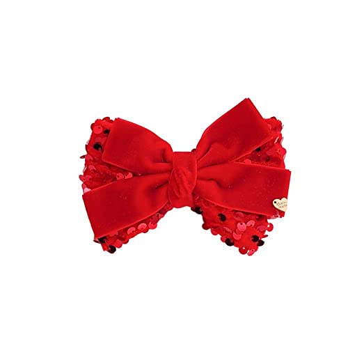 Bowknot Haarspange Haarnadel Pony Clip Seitenclip Kopfbedeckung Haarspangen Rote Krone for Mädchen Pailletten Haarschmuck Haarklammern (Size : B) von RAZZUM