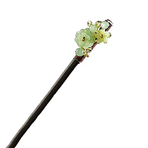 Haarnadel im chinesischen Stil, klassische Holz-Haargabel for Damen, Frauen, Jade-Haarspange, Quaste, Haarschmuck Haarklammern (Size : J) von RAZZUM