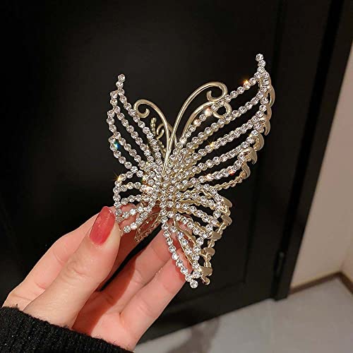 Korean Style Grab Clip Cute Creative Butterfly Hair Claw Pearl Hair Clip Girls Bow Geometric Hair Claw Shark Clip Female Hair Accessories Haarklammern (Size : A Pearl) von RAZZUM