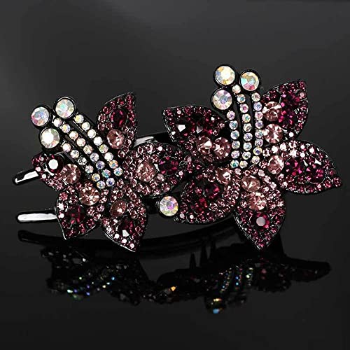 Strass Entenschnabel Clip Elegante Retro Koreanische Art Haarnadel Mädchen All-Match Mutter Haarspange Harz Weibliche Haarschmuck Haarklammern (Size : D) von RAZZUM