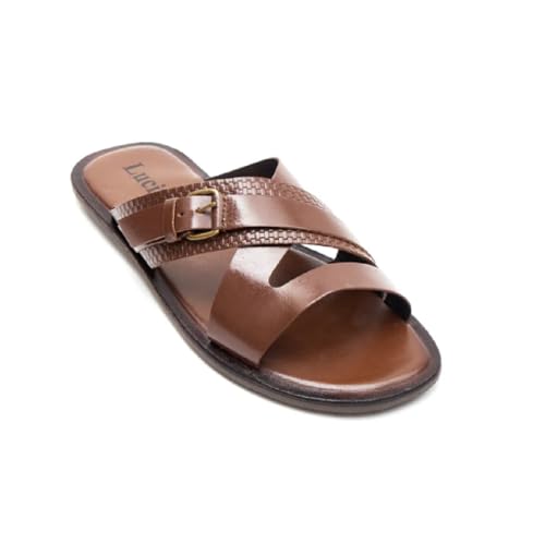 RB INTERNATIONAL Herren-Sandalen aus echtem Leder mit Schnallenriemen, bequeme Sommerschuhe in Schwarz und Braun, braun, 40 2/3 EU RB INTERNATIONAL Herren-Sandalen aus echtem Leder mit Schnallenriemen, bequeme Sommerschuhe in Schwarz und Braun, braun, 40 2/3 EU von RB INTERNATIONAL
