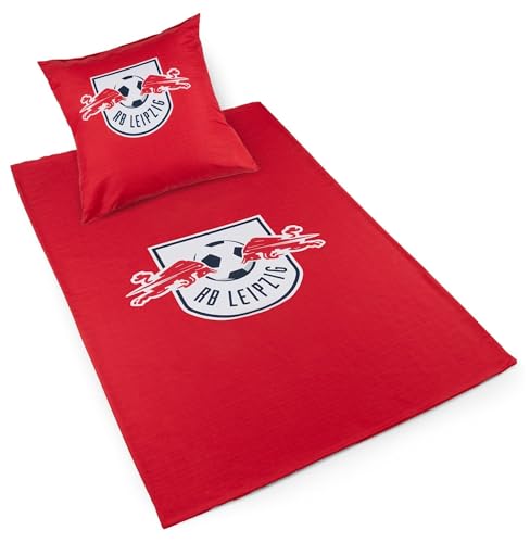 RB Leipzig Bettwäsche - Wappen - rot 2teilig 135 x 200 cm RBL - Plus Lesezeichen Wir lieben Fußball von RB Leipzig
