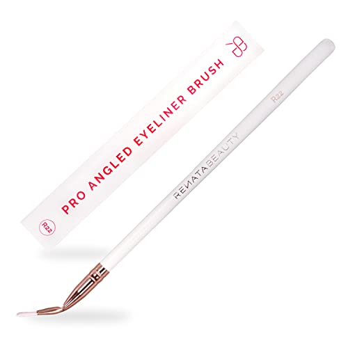 Renata Beauty R22 Eyeliner-Pinsel Fine Point – Abgewinkelter Liner-Pinsel für Gel und Liquid Liner – Premium Eyeliner-Tool für scharfe und präzise Linien – Dünner gebogener Eyeliner-Pinsel von RB RENATA BEAUTY