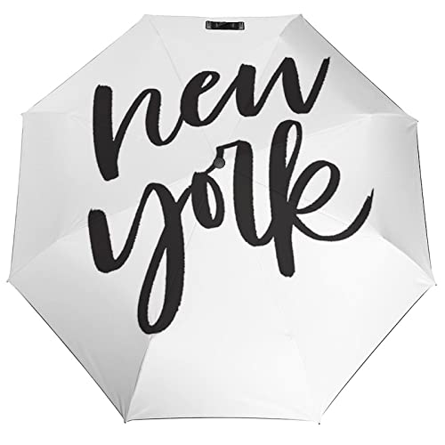 RBAZYFXUJ Faltbarer Regenschirm, New York Regenschirm, Reise-Regenschirm, automatisches Öffnen und Schließen für wind- und regenfest, Stil:, Einheitsgröße von RBAZYFXUJ