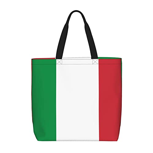 RBAZYFXUJ Tragetasche, Italien-Flagge, Schultertasche, Lebensmitteltaschen, wiederverwendbare Einkaufstasche für den täglichen Gebrauch, siehe abbildung, Einheitsgröße von RBAZYFXUJ