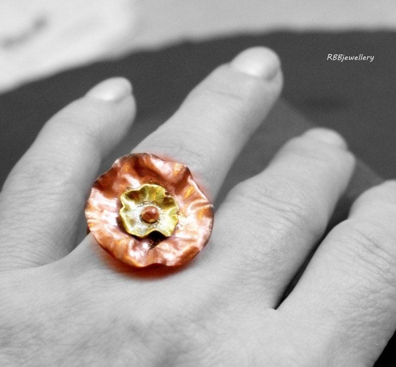 Bronze-Messing Blumen-Rustikal Boho Ring Bronze-Messing Blumen-Rustikal Boho Ring von RBBcuriosities