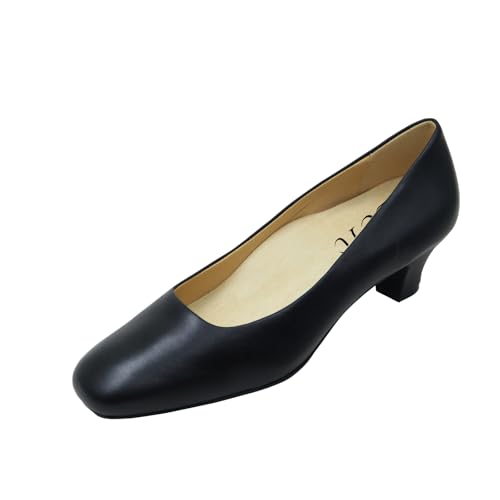 RBCYC Damen Klassische Pumpe Komfort Leder Slip On Mode Damenschuhe Breite Quadratische Zehe Schuhe Kitten Niederige Absatz Arbeite EU Size 39 Schwarz RBCYC Damen Klassische Pumpe Komfort Leder Slip On Mode Damenschuhe Breite Quadratische Zehe Schuhe Kitten Niederige Absatz Arbeite EU Size 39 Schwarz von RBCYC