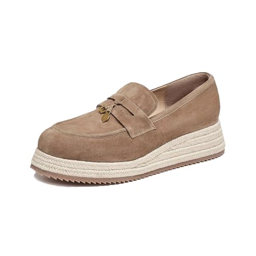 RBCYC Damen Loafer mit weicher Mokassin-Zehenpartie Slip On Pump mit Plateau Geschlossene Rounde Zehe Schuhe Chunky Mittlere Keilabsatz Casual Arbeit EU Size 39 Braun RBCYC Damen Loafer mit weicher Mokassin-Zehenpartie Slip On Pump mit Plateau Geschlossene Rounde Zehe Schuhe Chunky Mittlere Keilabsatz Casual Arbeit EU Size 39 Braun von RBCYC
