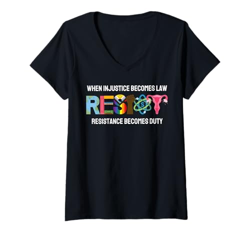 Damen When Injustice Becomes Law Resistance Becomes Duty RBG Zitat T-Shirt mit V-Ausschnitt Damen When Injustice Becomes Law Resistance Becomes Duty RBG Zitat T-Shirt mit V-Ausschnitt von RBG Quotes Tees When Injustice Becomes Law Shirts
