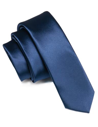 RBOCOTT Einfarbige 5 cm schmale Krawatte für Herren, Party und Business, marineblau, One size von RBOCOTT