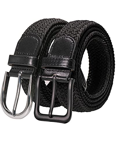 RBOCOTT Elastic Belt Braided Belt Mens Belt Stretch Woven Belt Black Belt for Women(115cm) von RBOCOTT