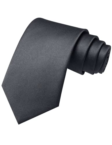 RBOCOTT Herrenkrawatte Einfarbige Krawatte Grau Business Hochzeitskrawatte (8cm-10) von RBOCOTT