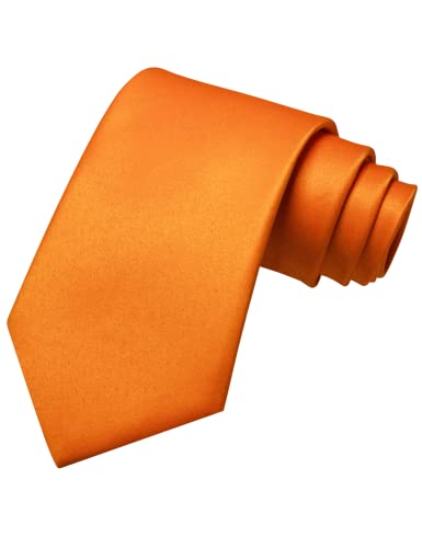 RBOCOTT Herrenkrawatte Einfarbige Krawatte Orange Business Hochzeitskrawatte (8cm-18) von RBOCOTT