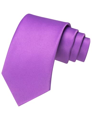 RBOCOTT Herrenkrawatte Einfarbige Krawatte Violett Business Hochzeitskrawatte (8cm-6) von RBOCOTT