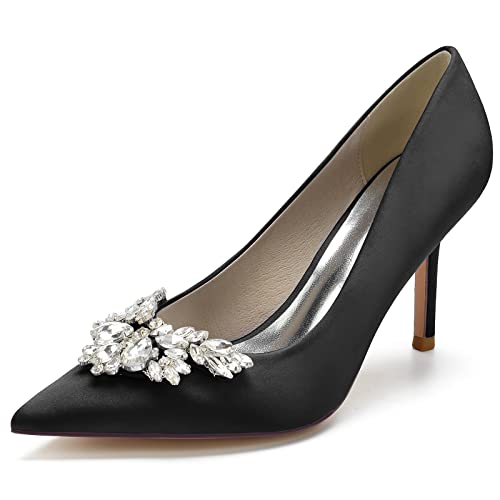 RBQIZVW Damen High Heels Kitten Heels Sandalen Schnalle Strass Geschlossene Zehe Kleid Hochzeit Brautschuhe Für Frauen Braut Brautjungfer,Schwarz,38 RBQIZVW Damen High Heels Kitten Heels Sandalen Schnalle Strass Geschlossene Zehe Kleid Hochzeit Brautschuhe Für Frauen Braut Brautjungfer,Schwarz,38 von RBQIZVW