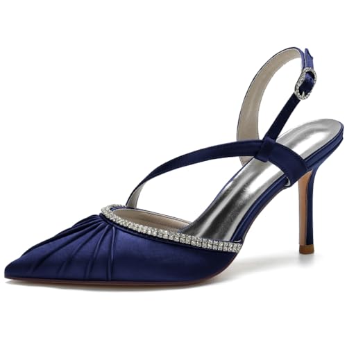 RBQIZVW Damen High Heels Pumps mit Geschlossener Spitzer Zehenpartie, Kitten Heels, Elegante Party- & Hochzeitsschuhe für Damenkleider,Dark Blue,42 RBQIZVW Damen High Heels Pumps mit Geschlossener Spitzer Zehenpartie, Kitten Heels, Elegante Party- & Hochzeitsschuhe für Damenkleider,Dark Blue,42 von RBQIZVW