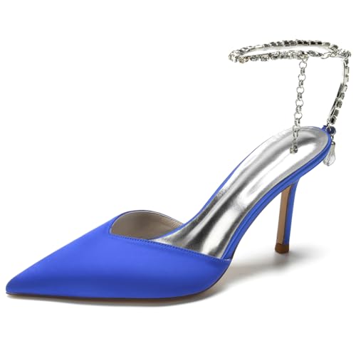 RBQIZVW Damen Hochzeitspumps Mit Hohen Absätzen, Kitten-Heels, Stiletto, Spitze Zehenpartie, Geschlossene Zehen, Schnalle, Elegante Abendschuhe,Blau,43 RBQIZVW Damen Hochzeitspumps Mit Hohen Absätzen, Kitten-Heels, Stiletto, Spitze Zehenpartie, Geschlossene Zehen, Schnalle, Elegante Abendschuhe,Blau,43 von RBQIZVW