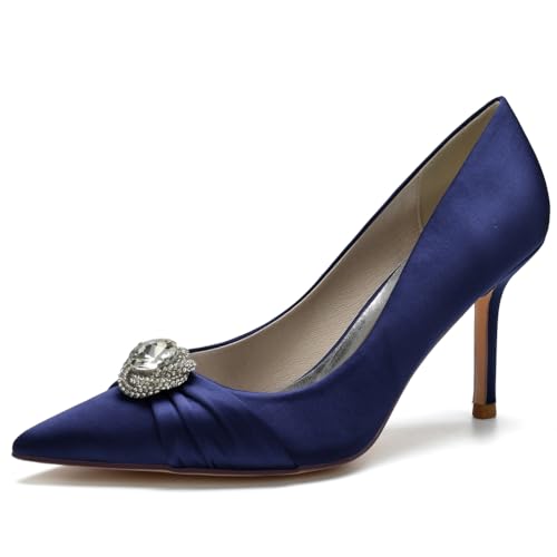 RBQIZVW Damen Hochzeitsschuhe Geschlossene Zehen Spitze Stiletto High Heel Elegant Party Pumps Büro Arbeit Sandalen,Dark Blue,43 RBQIZVW Damen Hochzeitsschuhe Geschlossene Zehen Spitze Stiletto High Heel Elegant Party Pumps Büro Arbeit Sandalen,Dark Blue,43 von RBQIZVW