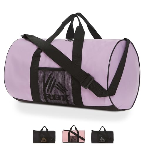 RBX Barrel Turnbeutel für Herren, Kleiner Turnbeutel für Frauen, Duffle Bag für Reisen, Sporttasche, Camping, Wochenende, Carry On, Übernachtung Duffel Bag für Frauen mit Schultergurt, Flieder, von RBX