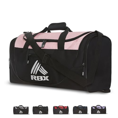 RBX Turnbeutel für Herren, Kleiner Turnbeutel für Damen mit Schuhfach, Duffle Bag für Reisen, Sporttasche, Camping, Wochenende, Carry On, Übernachtung Duffel Bag für Frauen mit Schultergurt, Pink, von RBX