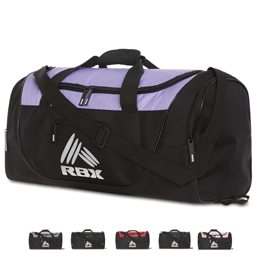 RBX Turnbeutel für Herren, Kleiner Turnbeutel für Damen mit Schuhfach, Duffle Bag für Reisen, Sporttasche, Camping, Wochenende, Carry On, Übernachtung Duffel Bag für Frauen mit Schultergurt, Flieder, von RBX