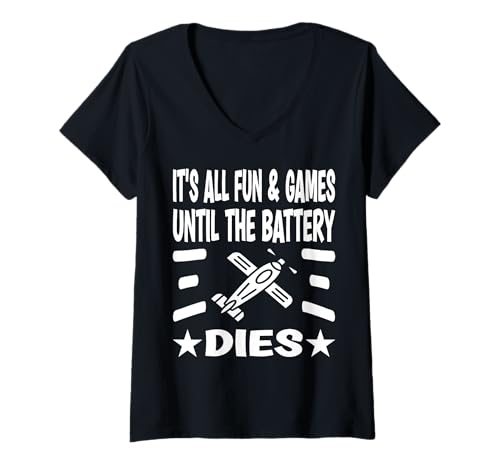Damen Das Macht Alles Spaß T-Shirt mit V-Ausschnitt Damen Das Macht Alles Spaß T-Shirt mit V-Ausschnitt von RC Airplane RC Plane Lover Remoted Controlled Plan