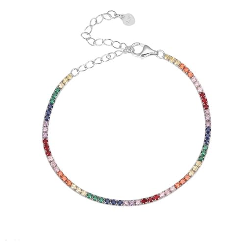 RC-BKKXXEAV Tennisarmband aus 925er Silber, rund, 2 mm, Diamantkette for Herren und Damen, feiner Schmuck, leuchtende Hochzeitsgeschenke (Color : B434S) von RC-BKKXXEAV