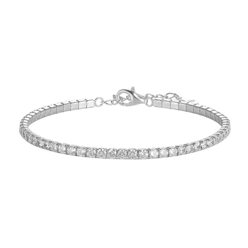 RC-BKKXXEAV Tennisarmband aus 925er Silber, rund, 2 mm, Diamantkette for Herren und Damen, feiner Schmuck, leuchtende Hochzeitsgeschenke (Color : B435S-16) von RC-BKKXXEAV