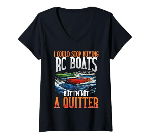 Damen RC Boot Captain Funkgesteuertes Design RC Modell Grafik T-Shirt mit V-Ausschnitt Damen RC Boot Captain Funkgesteuertes Design RC Modell Grafik T-Shirt mit V-Ausschnitt von RC Boat Accessories for RC Model Captain