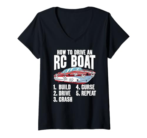 Damen Wie man ein RC-Boot fährt Lustiges RC-Modelldesign für RC Captain T-Shirt mit V-Ausschnitt Damen Wie man ein RC-Boot fährt Lustiges RC-Modelldesign für RC Captain T-Shirt mit V-Ausschnitt von RC Boat Accessories for RC Model Captain