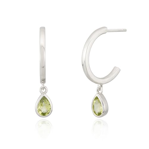 Elegance Hoops – Creolen aus recyceltem 925 Silber mit funkelndem Peridot von RC DESIGN JEWELRY