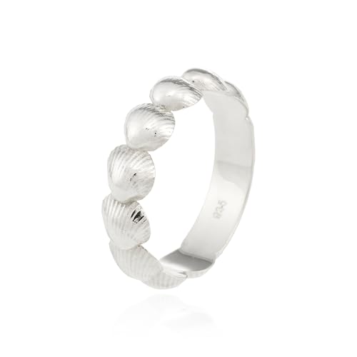 RC DESIGN JEWELRY Ocean Wave Ring – Muschel-Ring aus recyceltem 925 Silber | Maritimer Schmuck (56) von RC DESIGN JEWELRY