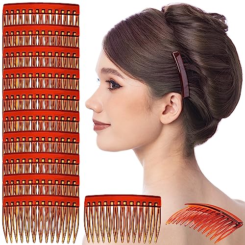 RC ROCHE 12 Stück Glatte Haare Seiten Kamm Haarklammer Haarspange Steckkamm Frauen Mädchen Haarkämme mit Zähnen Hochzeit Braut, Medium Braun von RC ROCHE ORNAMENT