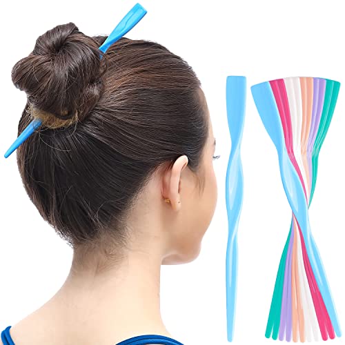 RC ROCHE 12 Stück Haar Stäbe Nadel Sticks Pin Stock Gedreht Lang für Dutt Damen, Medium Pastell Multifarben von RC ROCHE ORNAMENT