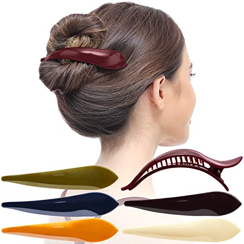 RC ROCHE 6 Stück Entenschnabel Haarspange Krokodil für Damen Mädchen Bogen Geschwungen Haarklammer Alligator Starker Halt Professionelles Styling, Medium Klassisch Multifarben von RC ROCHE ORNAMENT