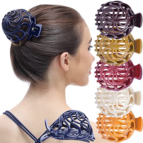 RC ROCHE 6 Stück Dutt Haarklammer für Damen Oktopus Haarspange Clip Haar Spinne Langes Dickes Haar Klaue Kiefer Rutschfest Lockiges Haar Haarhalter Mädchen, Groß Klassisch Multifarben von RC ROCHE ORNAMENT
