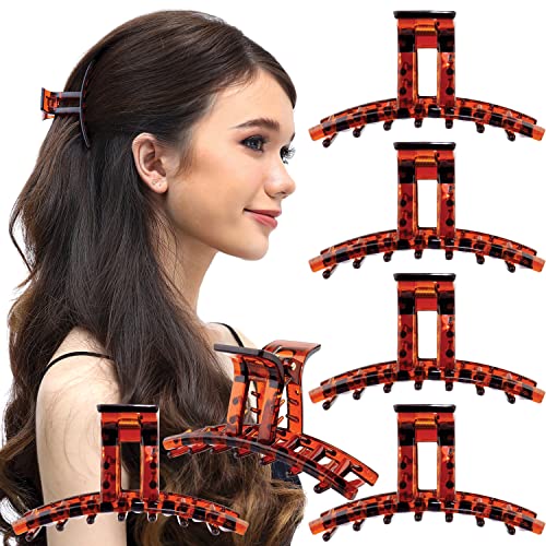 RC ROCHE 6 Stück Kiefer Haarspangen Feines Langes Haar Haarklammern Rutschfest Starker Halt Dünn Starke Zähne Schick für Damen, Medium Braun von RC ROCHE ORNAMENT